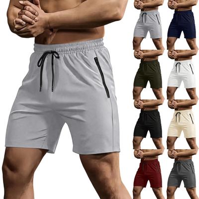 Men's Lightweight Quick Dry Athletic Shorts with Zippered Pockets Elastic Waistband Breathable Fabric for Gym Running Outdoor Sports