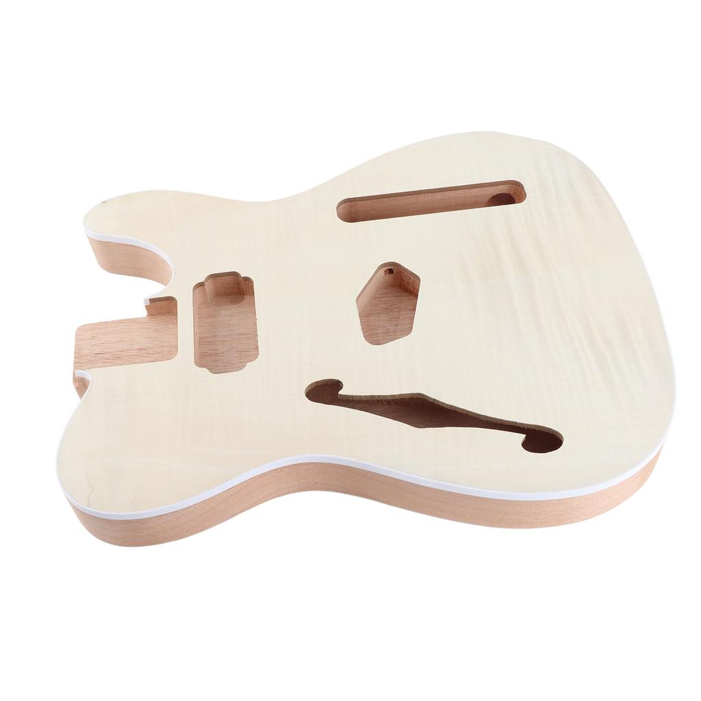 Unfinished Handcrafted Guitar Body Wood Electric Guitar Body Guitar Barrel Replacement Parts Beige