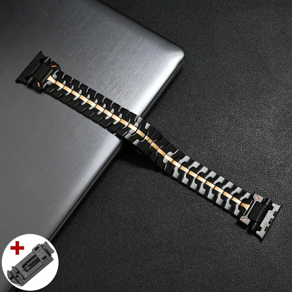 Titanový článkový náramek pro Apple Watch Ultra3 49mm 45mm 44mm 46mm Nerezový řemínek pro Iwatch Series 11 10 9 8 7 6 Se