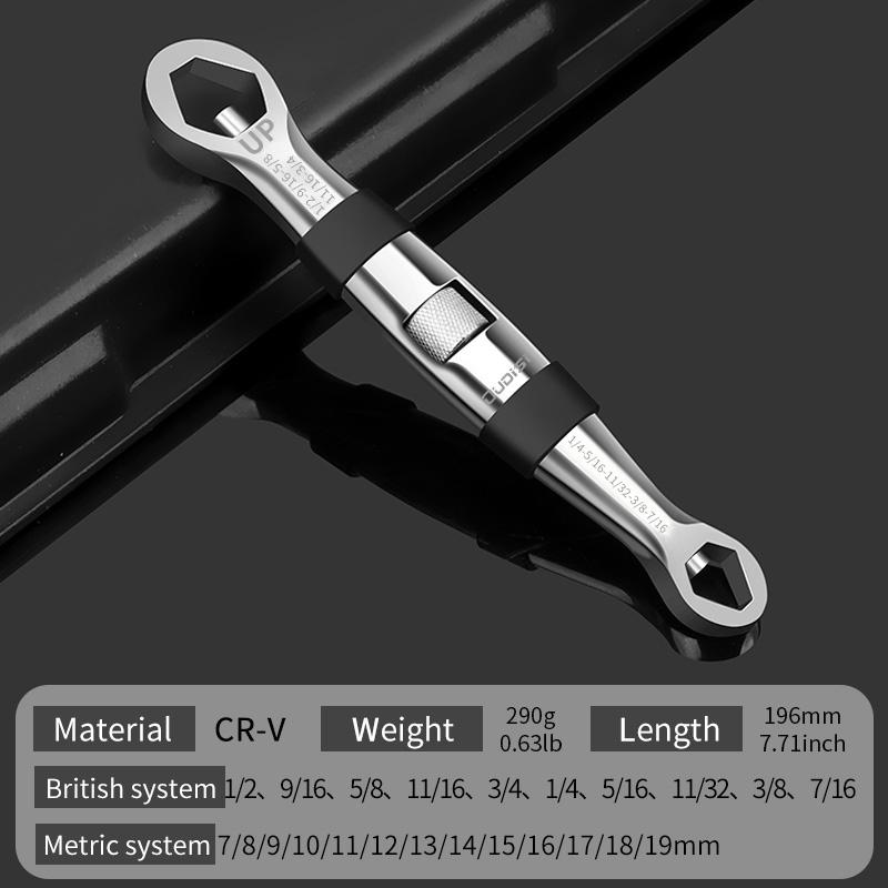 23 In 1 Universal Wrench Dual Head Metric Imperial Adjustable Wrench Set Ratchet Wrench 7-19MM Spanner for Car Repair