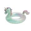 Summer Mermaid Inflatable Swimming Ring Thickened PVC Pool Float Mattress with Crown Floating Ring Seat Toys