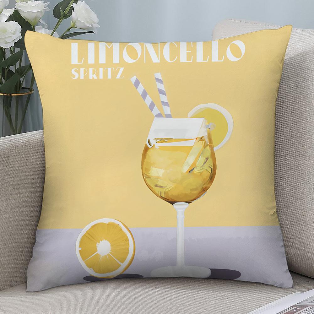 Limoncello Cocktail Pillow Case 3D Print Polyester Fiber 40*40 cm Home Sofa Throw Pillow Cover Decoration Festival Gift