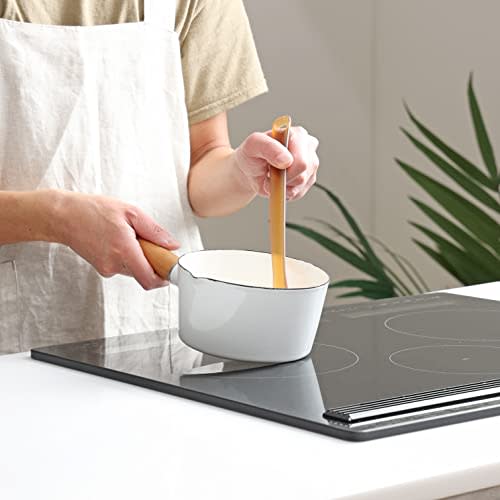 Pearl Metal Presage Enamel Milk Pan, 15cm, White