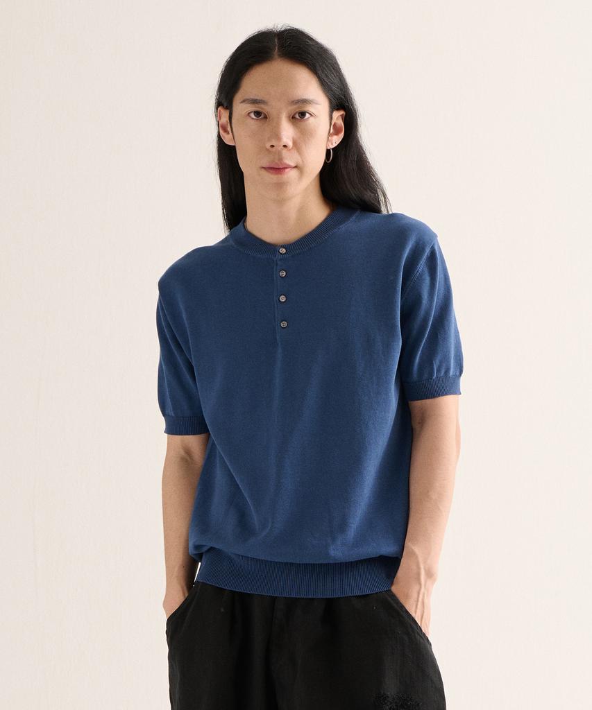 ANALOG MOOD [2Pack] Formal Henley Neck Cooling Short Sleeve Knit (6 Colors)