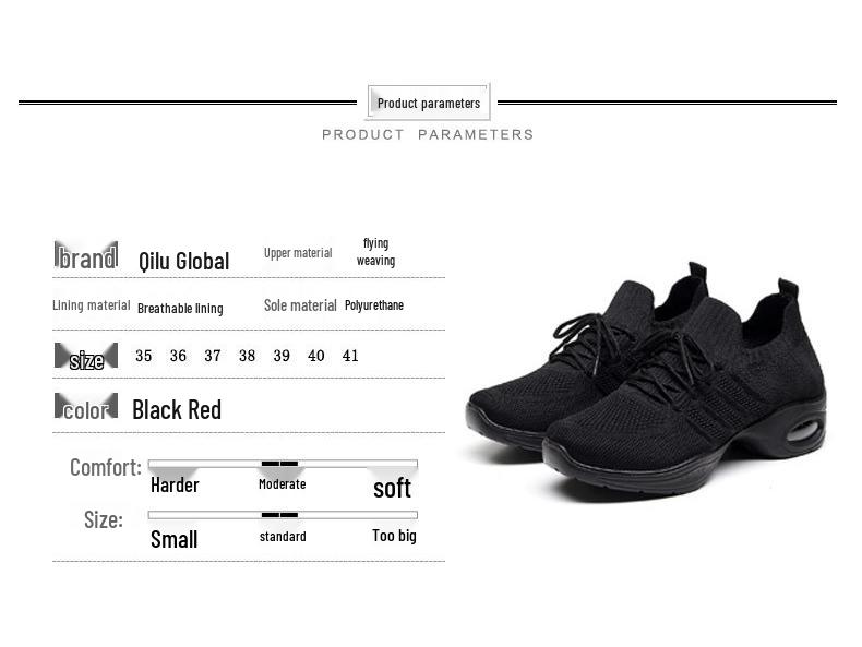 Spring Women's Versatile Flyknit Cloth Shoes, Breathable Non-Slip Soft Sole Dance & Casual Shoes