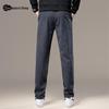 Bao Cai Yang Men's Corduroy Straight-Leg Warm Casual Pants