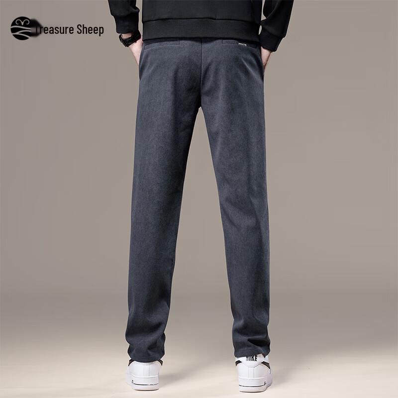 Bao Cai Yang Men's Corduroy Straight-Leg Warm Casual Pants