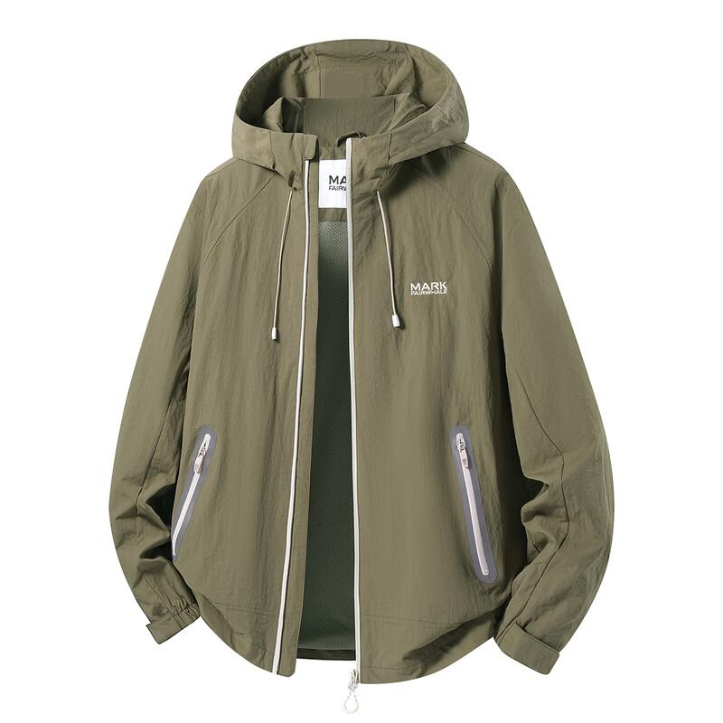 MARK FAIRWHALE Men s Wrinkle-Resistant Windproof Hooded Jacket L