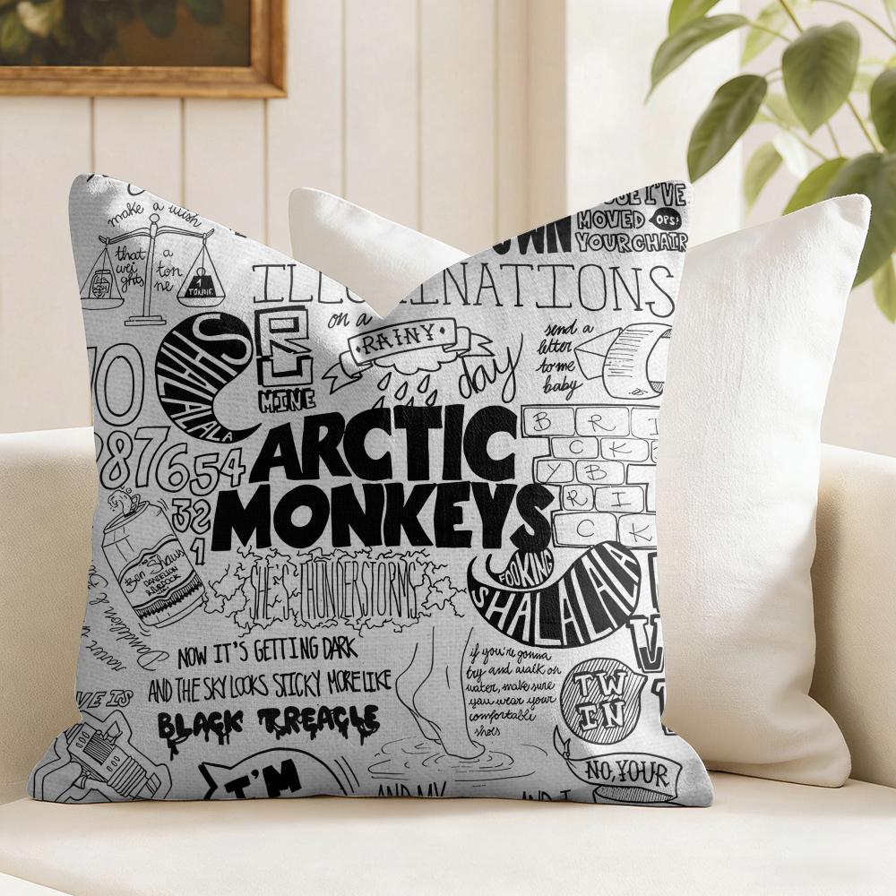 AArctic Monkeys Band Cushion Cover Eco Linen Pillow Case DoubleSided Print Breathable Durable Zipper Home Decor Gift