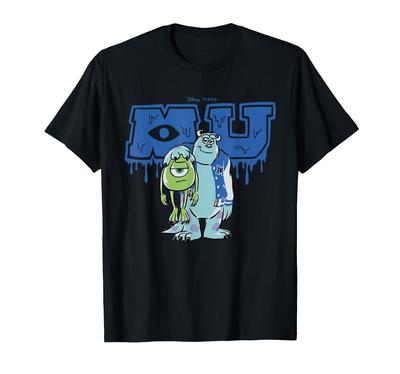 Disney and Monsters U Sulley and Mike Paint Drip Pixar's T-Shirt