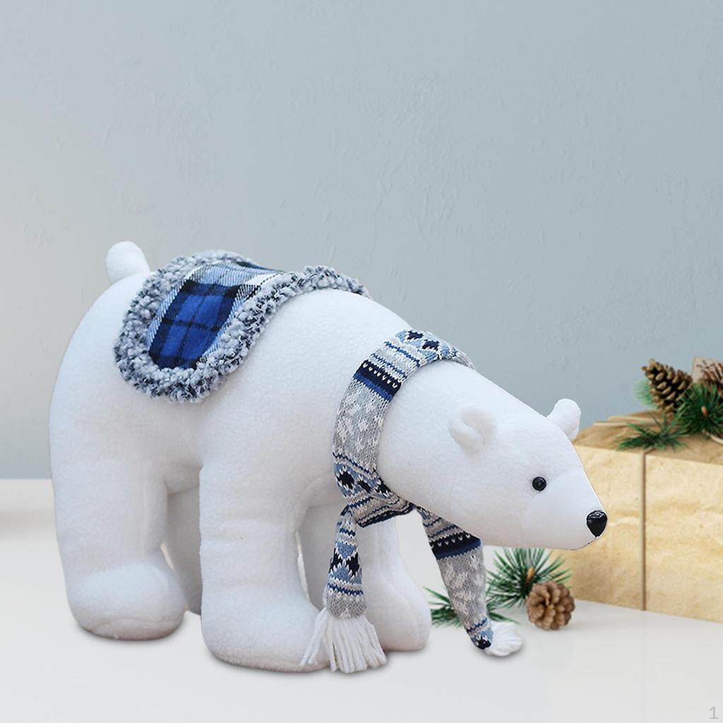 Christmas Doll Decoration Animal Figurine Crafts Desktop Ornament for Fireplace Bedroom Window