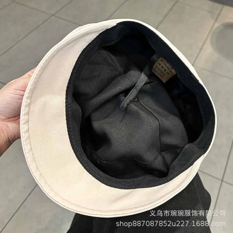 New Light Luxury Cap Spring and Autumn Fashion Chain British Retro Painter Hat Women's Casual Versatile Newsboy Hat