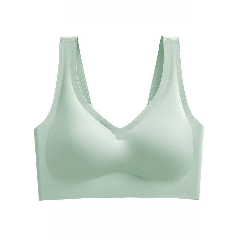 Large Size Bra Women's Seamless Bra Women's Thin Design No Steel Ring Sports Vest Style Push Up Bra