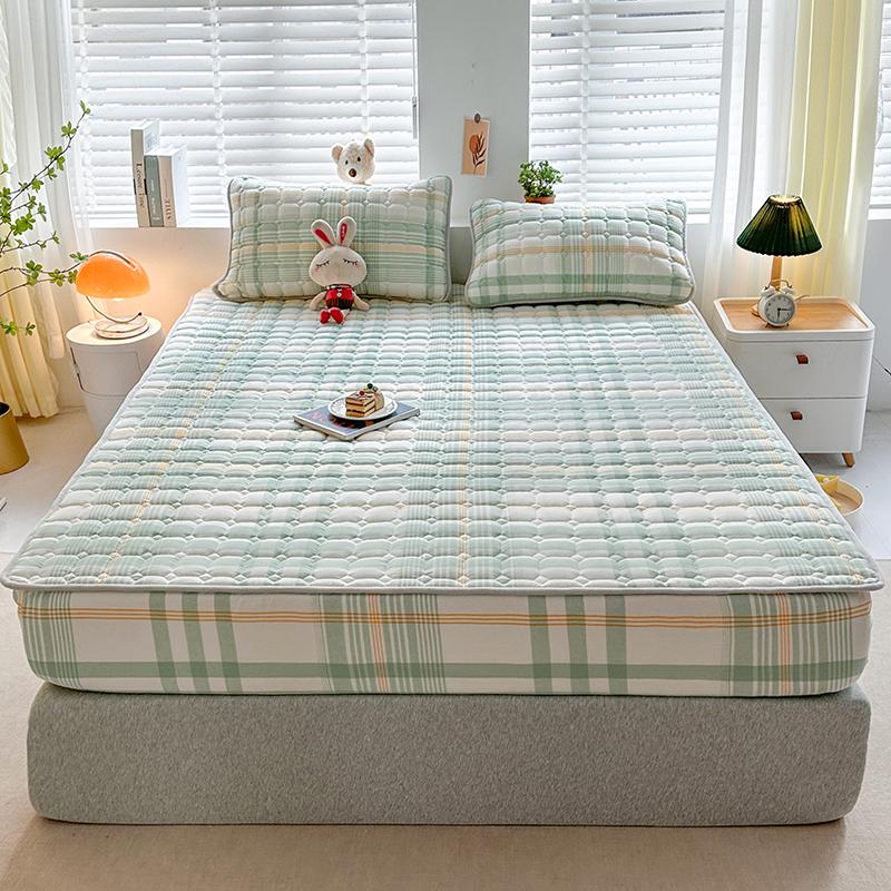 Sleeping Grid Skin Friendly Pure Cotton Thick Bed Sheet