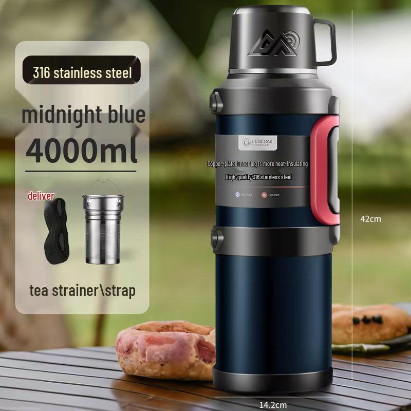 316 Large Capacity Outdoor Stainless Steel Insulated Sports Teapot and Water Cup