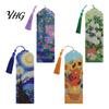 Stationery for Students 4PCS Christmas Theme Diamond Painting Bookmarks, Creative DIY Art Kits, Decorative Reading Supplies Stress Relief Portable