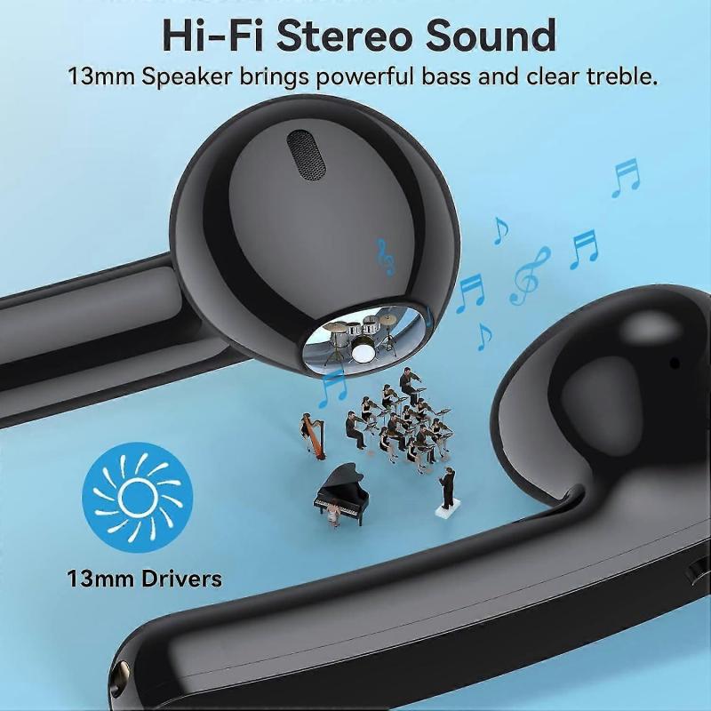 Wireless Earbuds Bluetooth 5.3 Headphones 60hrs Battery Life With Wireless Charging Case Led Power Display Deep Bass Ear Buds Waterproof Earphones Mic