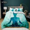 Buddha Duvet Cover Set Indian Art Bohemian Mandala Zen Themed Bedding Set Meditation Buddhist Lotus Floral Polyester Qulit Cover