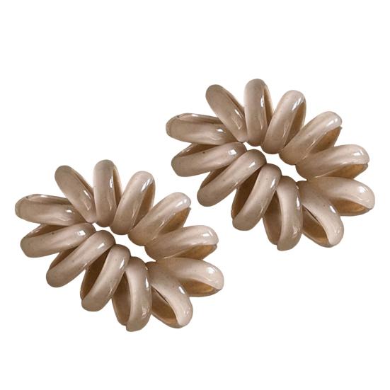 

2 шт. Спиральная петля для волос Пушистый шарик на конце Волосная резинка Однотонная Прочный шнурок для телефона Без разрыва Аксессуары для волос хаки