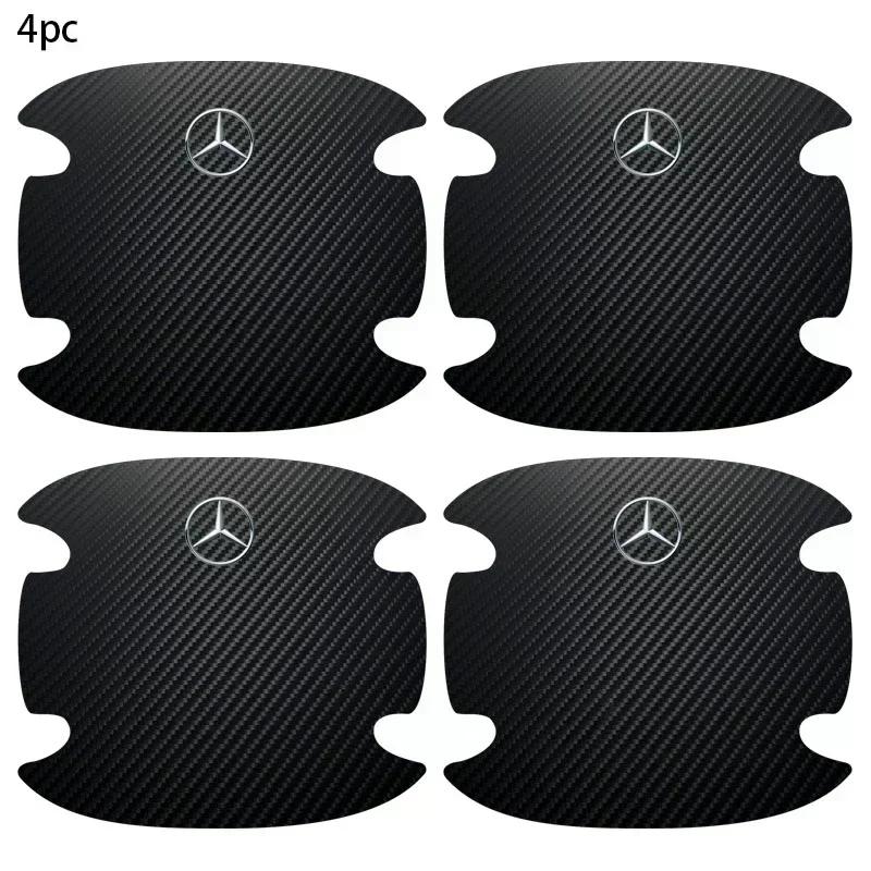 

4pcs/set Carbon Fiber Car Door Bowl Handle Anti-Scratches Sticker For Mercedes Benz B/C/E/S Class A Class C200L GLC GLE CLA