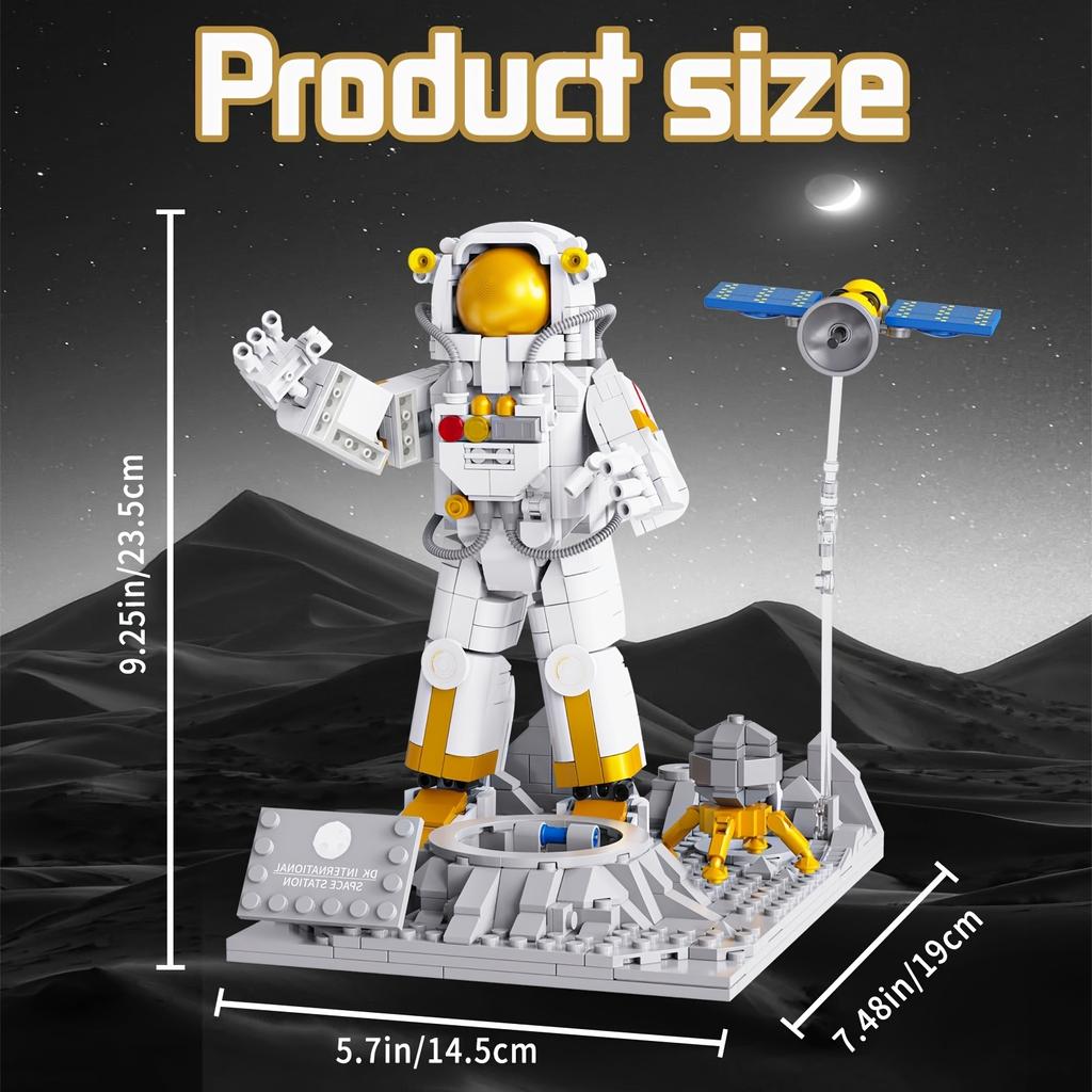 Floating Astronaut Building Blocks Set - 875 PCS 2 In 1 Space Model STEM Educational Toy for Kids Adults DIY Gift Idea