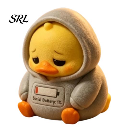 Yellow Duck Statue for Desk Emotional Support Figurine, Resin Ornament, Cute Animal Table Decor Home Office Ornament