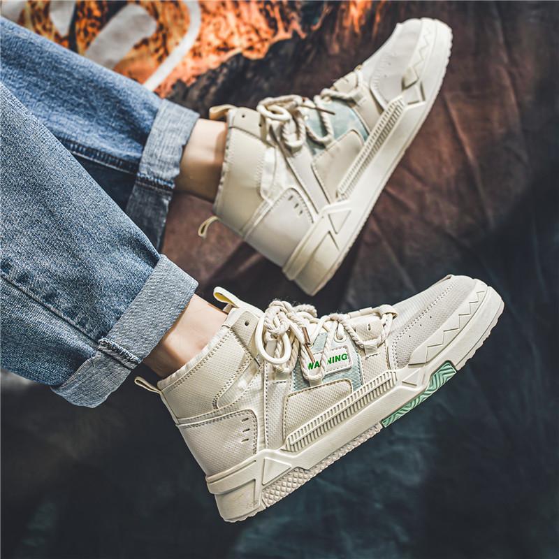 Neue Herren Klassische Vier Jahreszeiten Mode Hohe High-Top Schuhe Mit Dickem Sohle Für Skateboarden Bequeme Weiche Sohle Basketball Sneaker