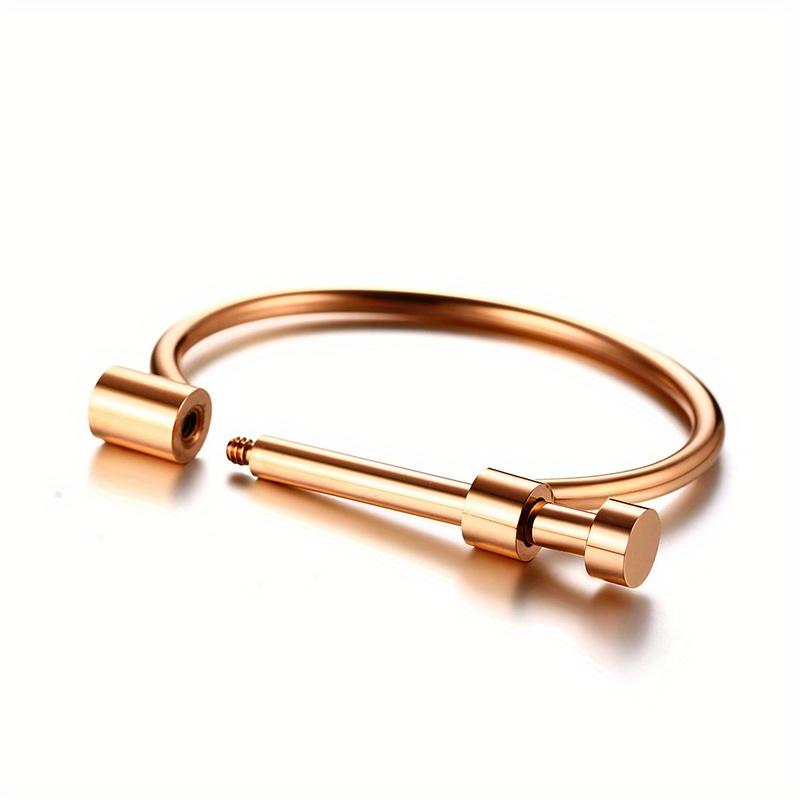 

Мода Роскошь Известный Бренд Ювелирные Изделия Любовь Винтовой Манжетный Браслет Для Женщин Золотой Цвет Нержавеющая Сталь Браслеты и Банглы 58-60mm роза розовый