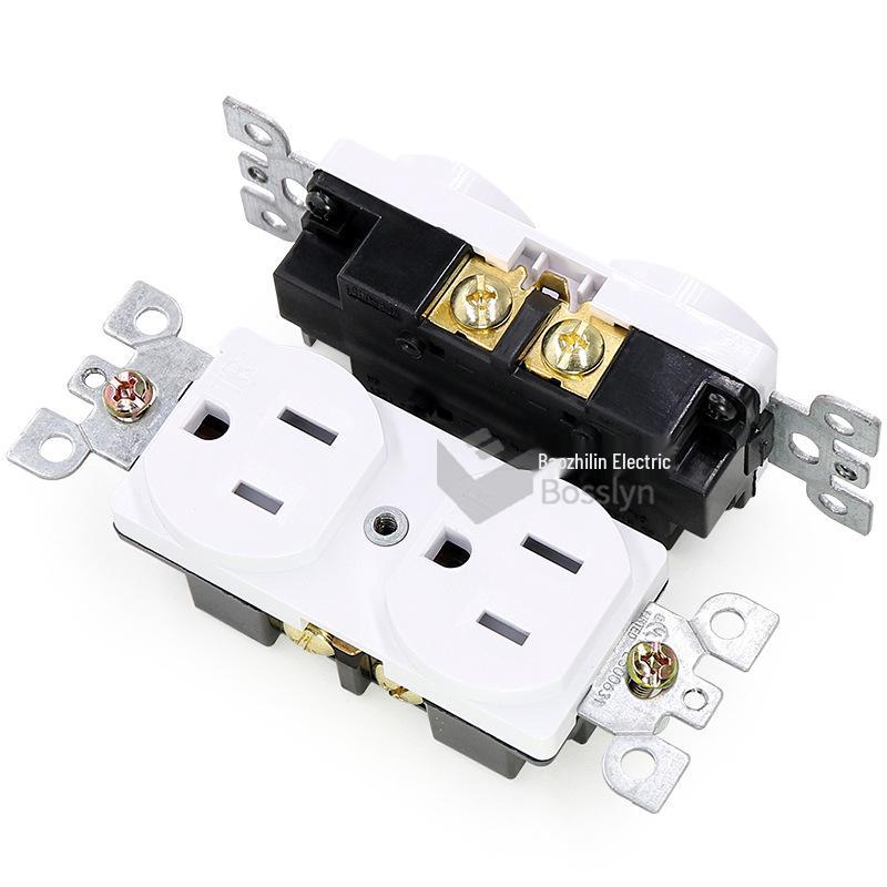 Surface-Mounted Double Gang Socket Outlet for USA, Canada, Mexico - 15A for Home Renovation