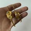 Retro Distressed Diamond-Encrusted Large Ring Earrings Feminine Charm Ear Rings Exquisite Facial Feature Earrings Fashionable