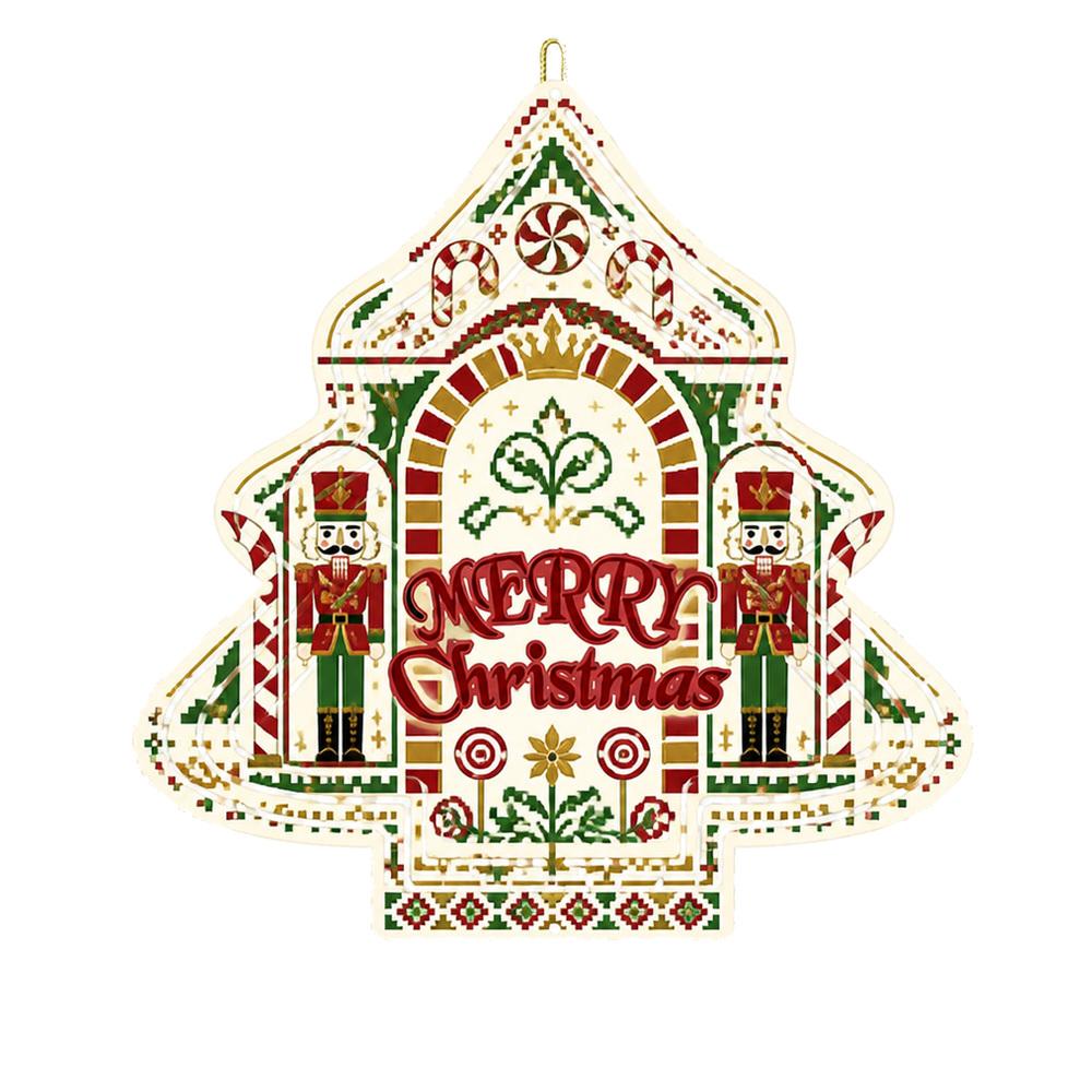Christmas Tree Hanging Chime Ballet Sugar Plum 2D Flat Painting Iron Pendant for Xmas Tree Gift Decoration Custom