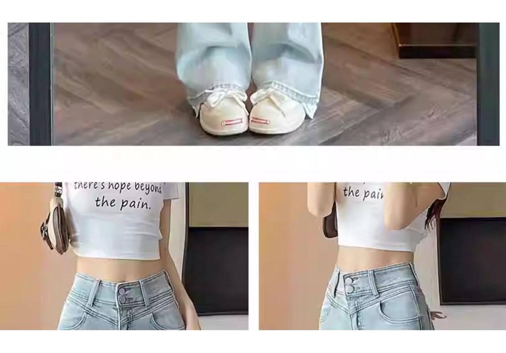 2026 Spring Peach Butt High Waist Flared Women's Slimming Light Denim Floor-Length Pants – New Arrival & Bestseller