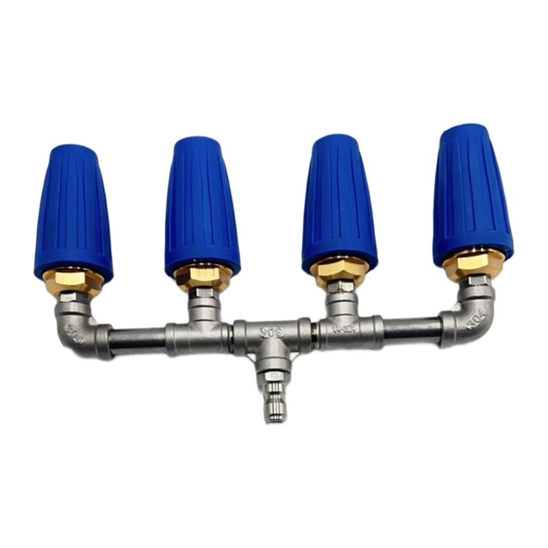 

For Car Pressure Washer With Four-Way Turbo Nozzle, 360° Rotation& 1/4 Quick Connector, 4000 PSI синій