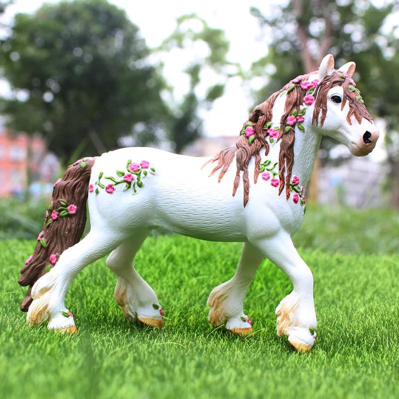 DIY Horse Race Model Horseman Farm stable Animal Figurines Action & Toy Figures ABS Emulation Toys for Children Christmas Gift