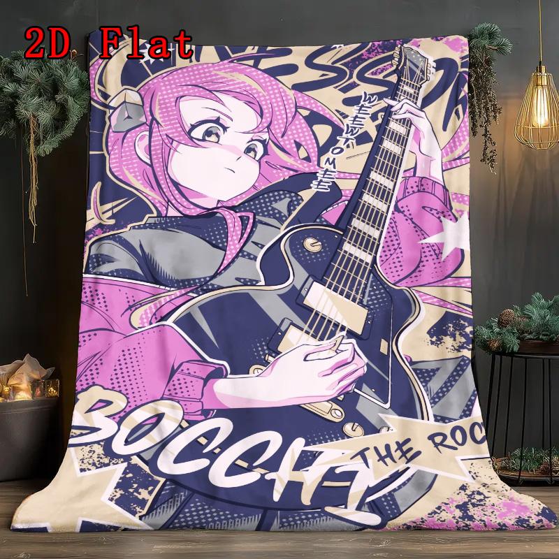 Bocchi the Rock 2D Flat Pattern Flannel Blanket High Quality All Seasons Warmth and Comfort Perfect for Christmas Gifts.PMT0914253