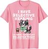 Funny Selective Hearing Cat Reading Graphic Tee Casual Cotton Short Sleeve TShirt for Men