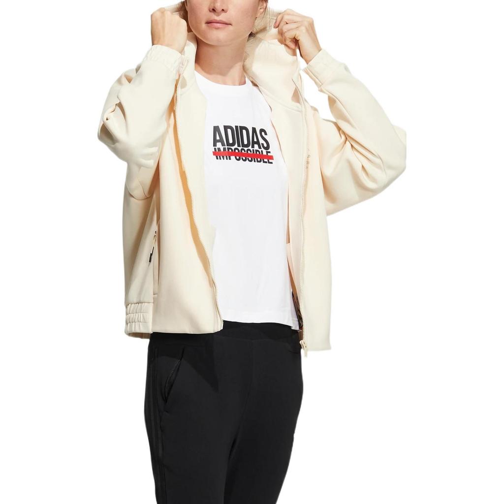 Adidas Sweatshirts Women's Ecru Hooded Moderate Regular HZ7035