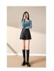 High Waist PU Leather A-Line Shorts for Women - 2023 Autumn/Winter Fashion, Korean Style, Slimming Wide Leg Booty Shorts