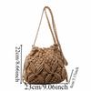 Kleine Eimer-Handtasche im frischen Stil, durchbrochen, mit Kordelzug, Umhängetasche, gewebte Strandtasche, für den Freizeitgebrauch