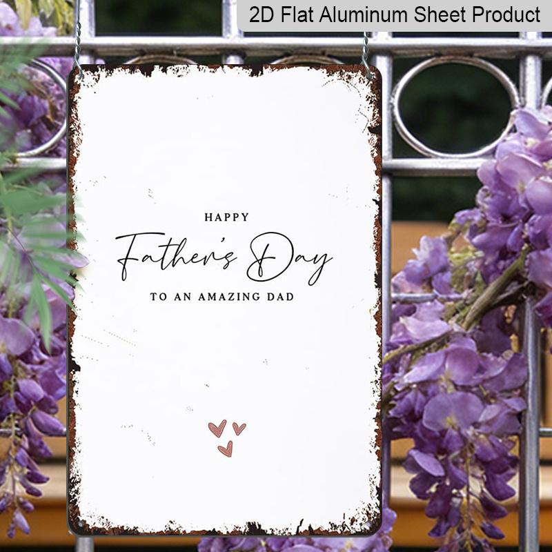 2D Flat Fathers Day Funny 8x12 Inch Vintage Aluminum Metal Signs Poster-For Living Room Kitchen Bedroom Cafes Patio Porch Wall Decor