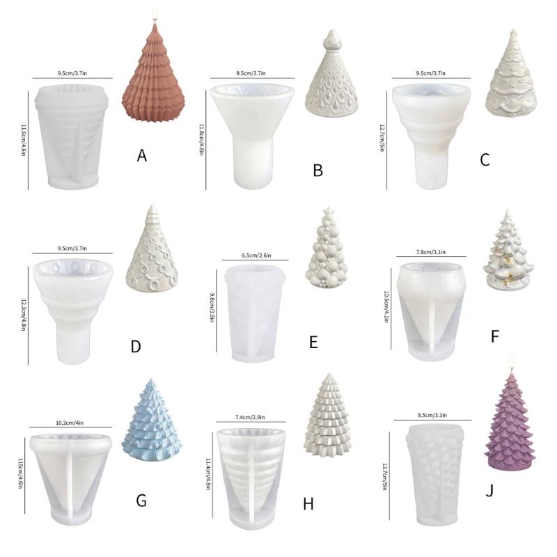 Delicate Christmas Tree Silicone Mold DIY Geometric Jewelry Holder Molds Aromatherapy Soap Casting Mould Handmade Gift