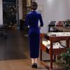 Autumn and winter new velvet long cheongsam improved daily banquet large size performance clothes women's clothing