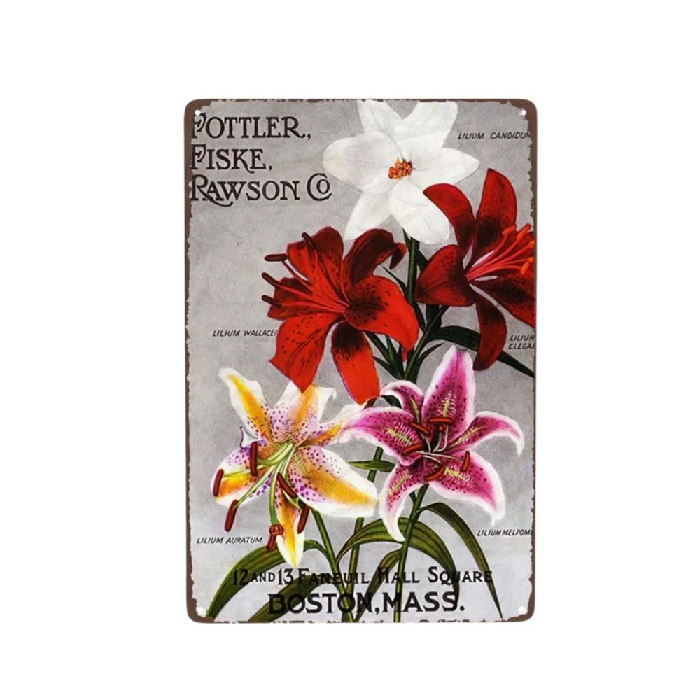 Floral Nature Plants Metal Tin Retro Sign For Kitchen Garden Home Bars Restaurants Cafes and Pubs Art Poster for Wall Dec