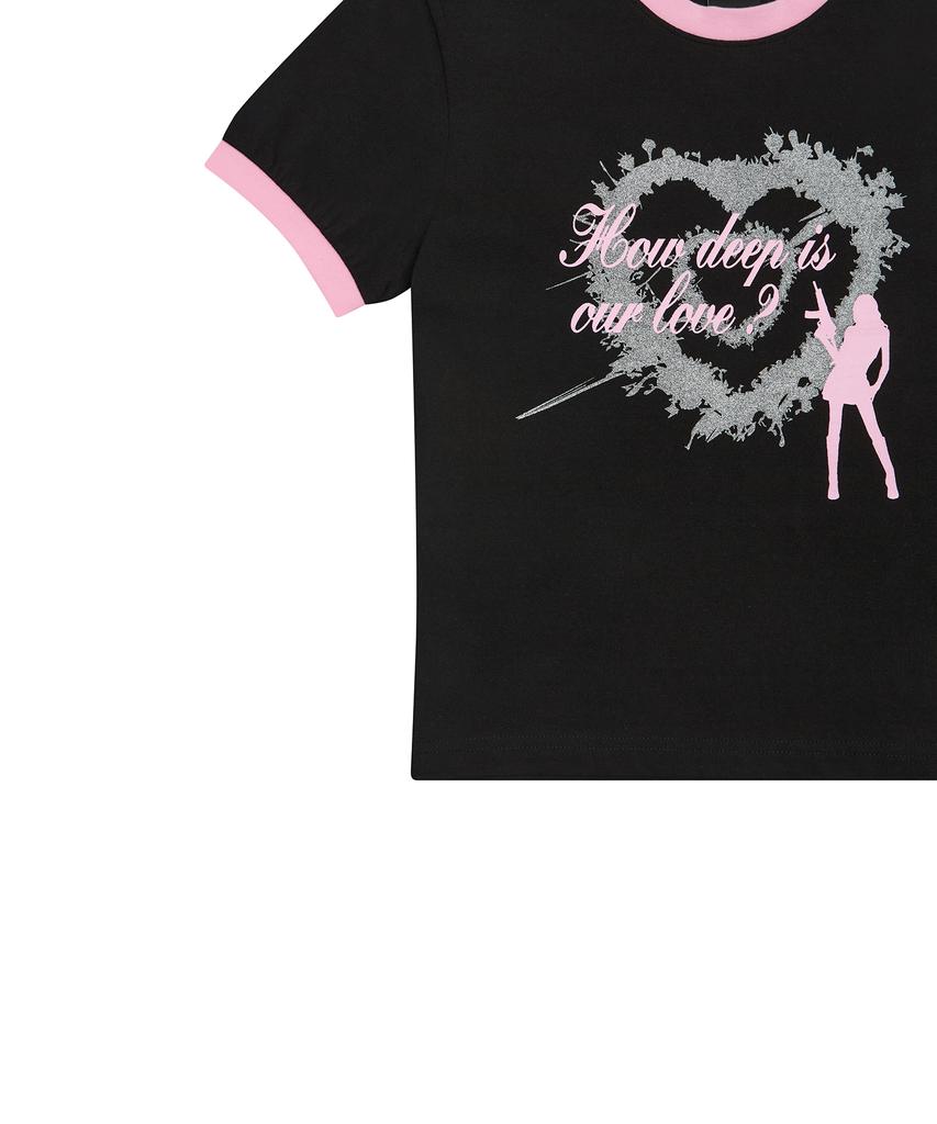 LUVISTRUE Sm How Deep Heart Tang Tee(Black)