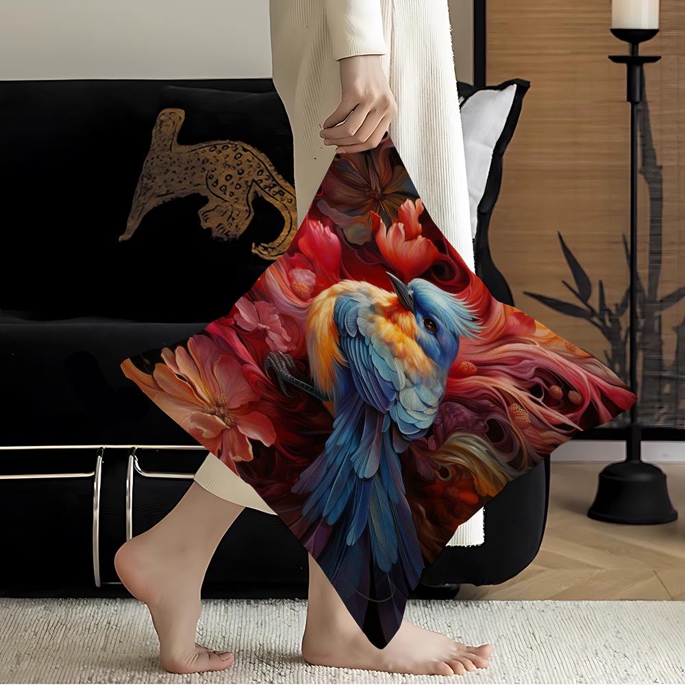 Vintage Vögel im Dschungel Blumen Leinwandmalerei Kissenbezug Kissenbezug Polsterung Sofa Überwurfkissen Heimdekor Kissenbezug