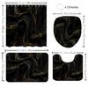 1/4 Marble Veining Shower Curtains, Toilet Seat Decoration, Shower Curtain With Carpet And Toilet Lid, 70.8X70.8 Inch