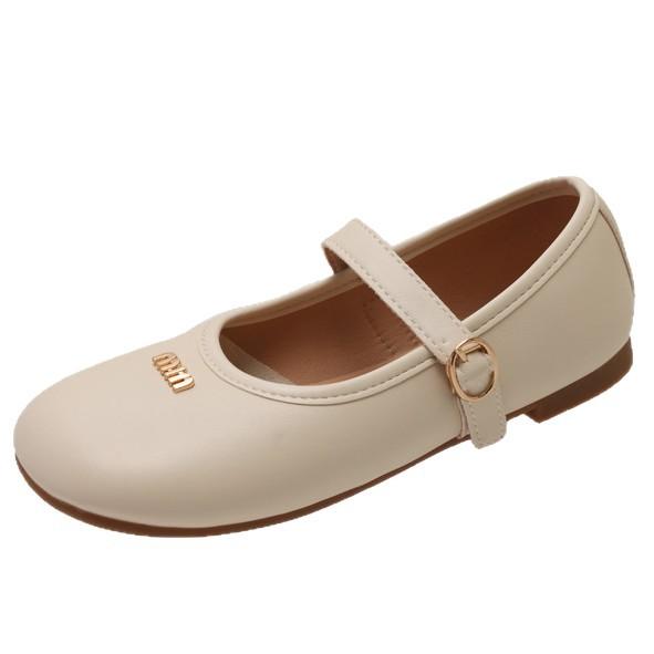 Retro round head flat bottom Mary Jane single shoes women's 2025 summer new late evening wind soft sole shallow mouth Doudou grandma shoes