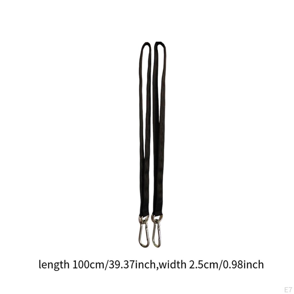 2x Hanging Straps with Carabiner Hooks for Cable Machine Attachment Camping