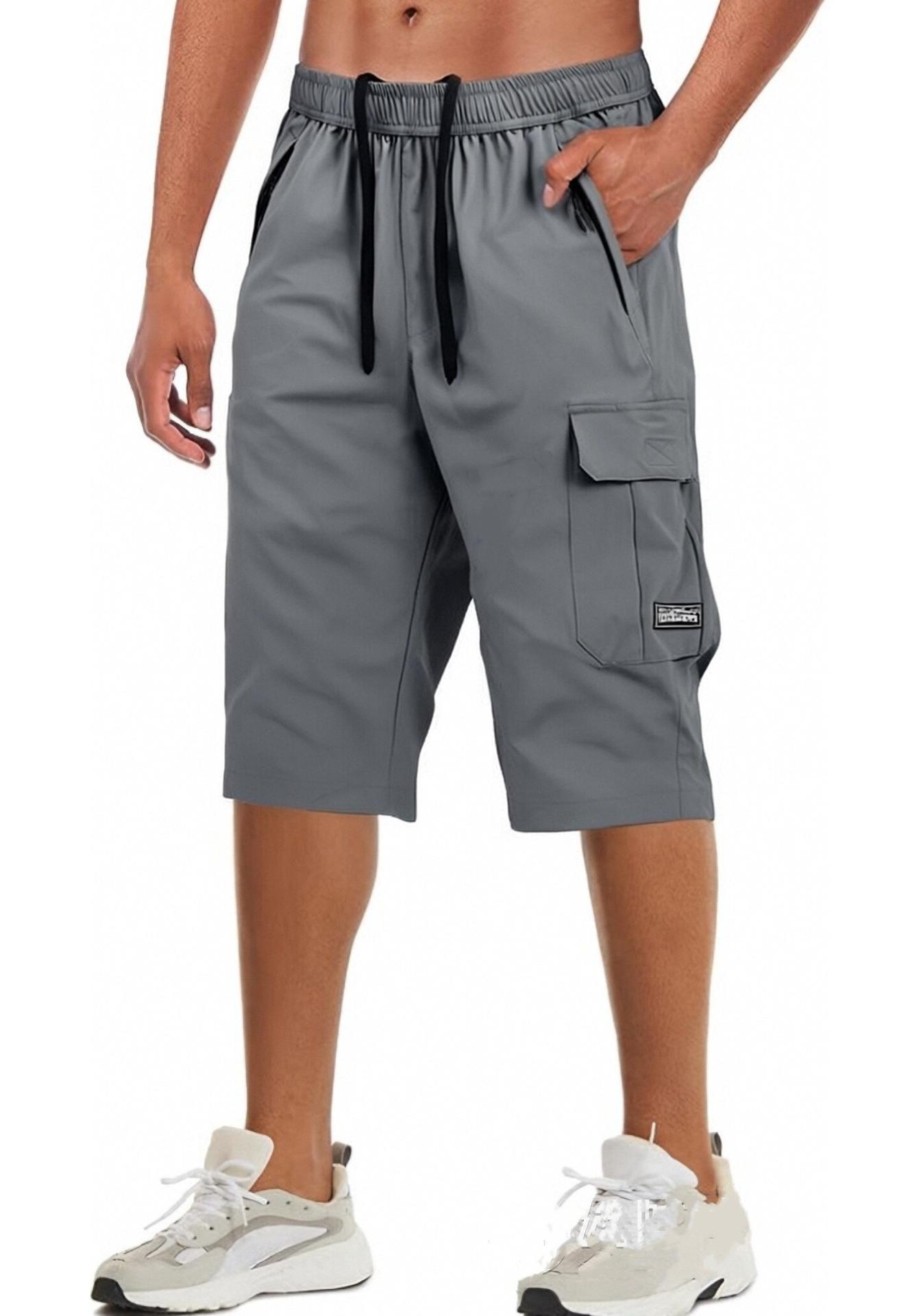 Ozon Men s Loose-Fit Cropped Cargo Shorts, Plus Size, Casual Mid-Length, Multi-Pocket 2XL