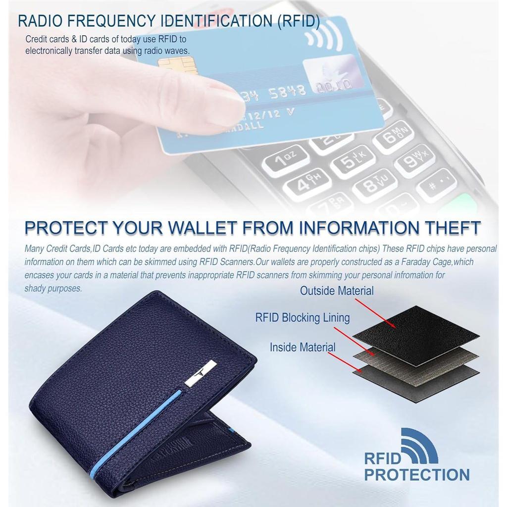 Stag Blueberry Blue Leather Wallet for Men